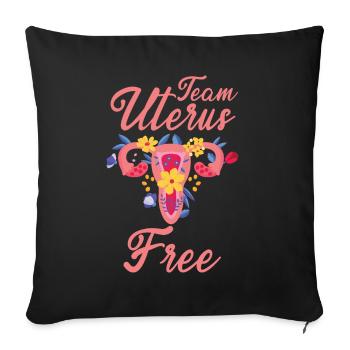 Utérus utérus Chirurgie utérine - Coussin et housse de 45 x 45 cm - noir - Devant