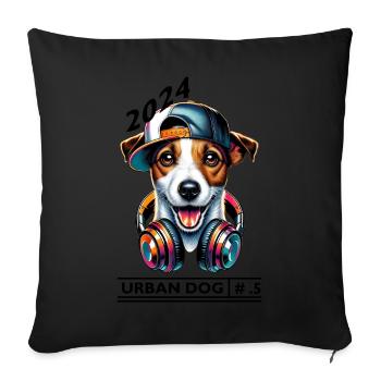 Urban Jack Russell - Sofa pillow with filling 45cm x 45cm - black - Front