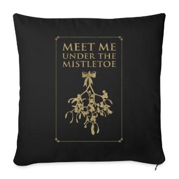 Meet Me Under the Mistletoe - Retro Style in Gold - Sofa pillow with filling 45cm x 45cm - black - Front