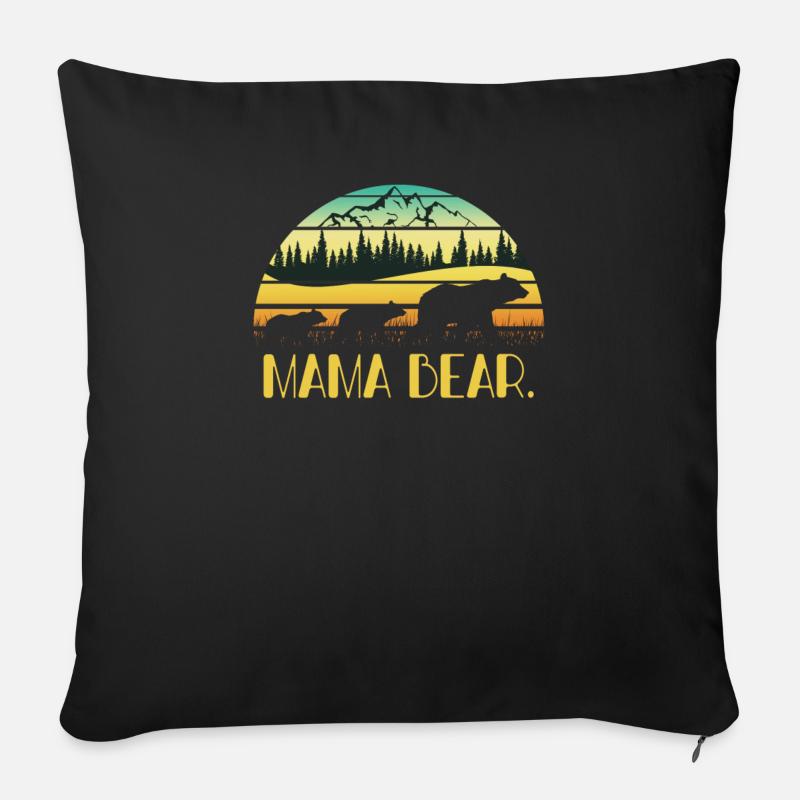 Mama Bear - Sofa pillow with filling 45cm x 45cm - black
