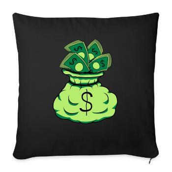 Billets de sac d’argent - Coussin et housse de 45 x 45 cm - noir - Devant