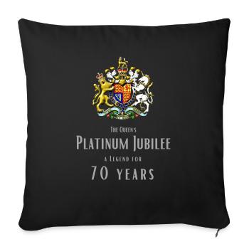 Queens 70th Platinum Jubilee TShirt Jubilee - Sofa pillow with filling 45cm x 45cm - black - Front