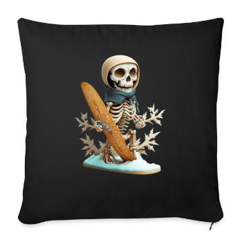 Eat Sleep Snowboard Repeat - Sofa pillow with filling 45cm x 45cm - black - Front