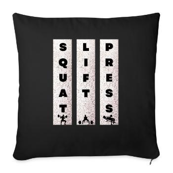 Squat Lift Press - Sofakissen mit Füllung 45 x 45 cm - Schwarz - Vorne