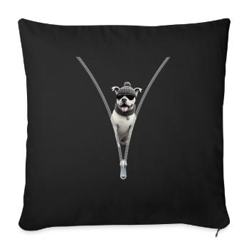 Blickfang für die Party - Sofakissen mit Füllung 45 x 45 cm - Schwarz - Vorne