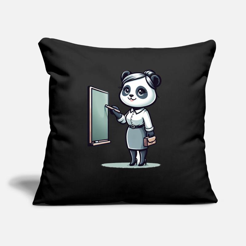 Professeur de panda mignon Coussin et housse de 45 x 45 cm