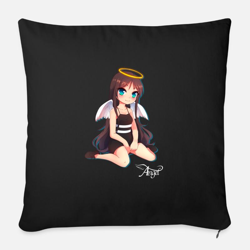 Canne à pêche - Coussin et housse de 45 x 45 cm - noir