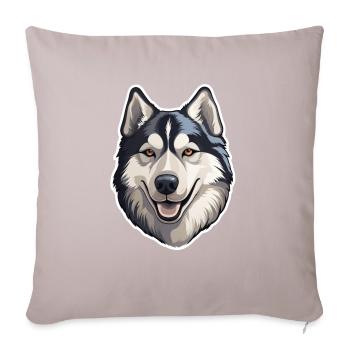 Siberian Husky - Sofa pillow with filling 45cm x 45cm - light taupe - Front