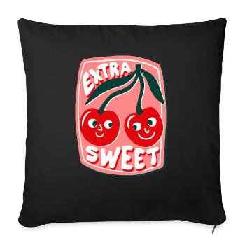 Kirschen extra süß - Sofakissen mit Füllung 45 x 45 cm - Schwarz - Vorne