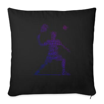 Pickleball Games Racquetball Women Men - Sofa pillow with filling 45cm x 45cm - black - Front