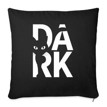 Dunkles Design mit schwarzer Katze und Typografie - Sofakissen mit Füllung 45 x 45 cm - Schwarz - Vorne