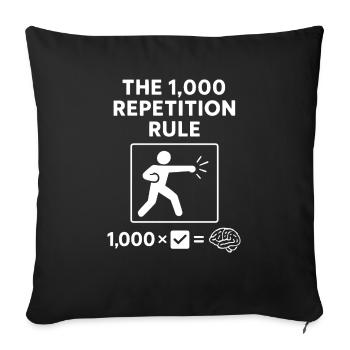 Règle des 1000 répétitions - Coussin et housse de 45 x 45 cm - noir - Devant