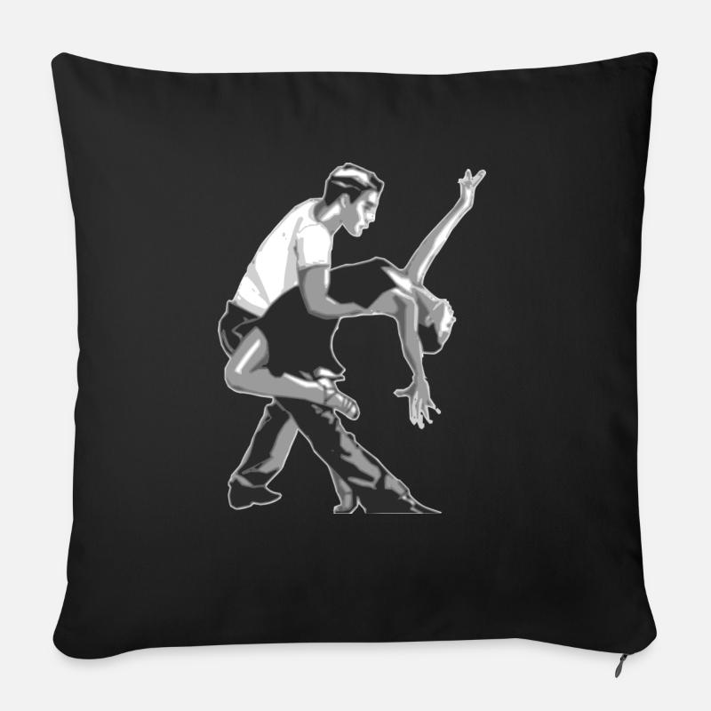 Danseurs et danseuse cadeau de danse salsa - Coussin et housse de 45 x 45 cm - noir