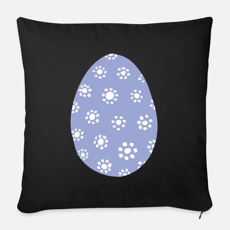 blue easter egg - Sofa pillow with filling 45cm x 45cm - black