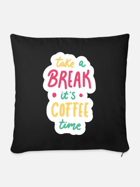 Coffee Time - Sofakissen mit Füllung 45 x 45 cm - Schwarz