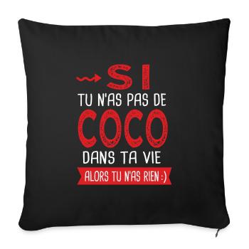 Coco dans ta vie Corinne Coralie Colline Corentin - Coussin et housse de 45 x 45 cm - noir - Devant