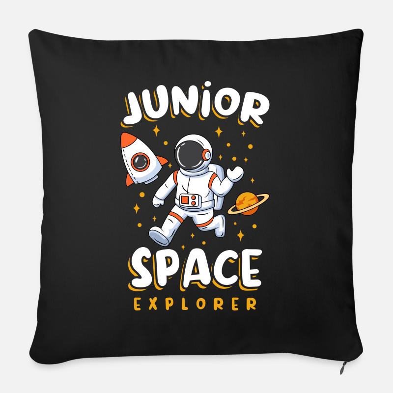 Junior Space Explorer Outer Space Astronaut - Sofakissen mit Füllung 45 x 45 cm - Schwarz