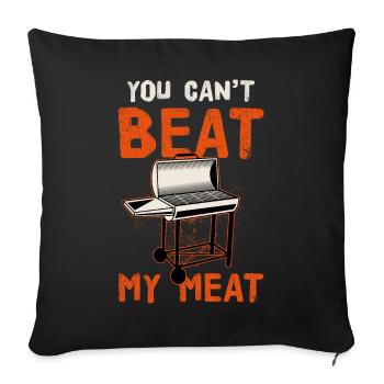 BBQ You Can’t Beat My Meat Grilling Smoke Barbecue - Coussin et housse de 45 x 45 cm - noir - Devant