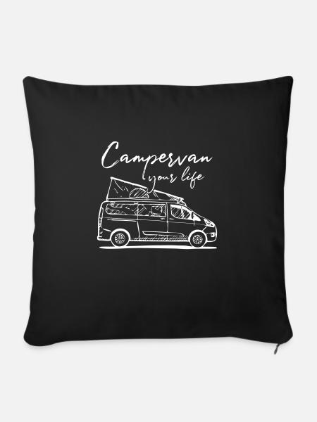 Nugget campervan your life - Sofakissen mit Füllung 45 x 45 cm - Schwarz
