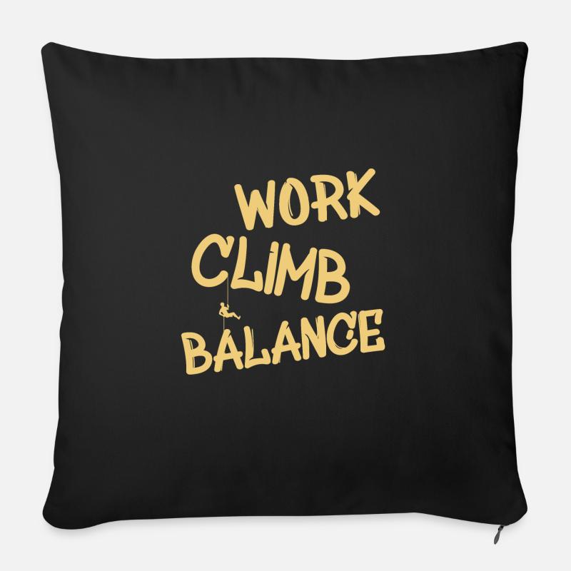 Klettern Spruch Climb Abseilen - Sofakissen mit Füllung 45 x 45 cm - Schwarz