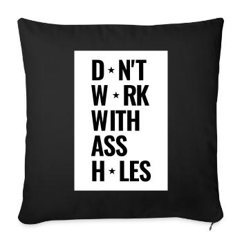 Working in the office is not always fun - Sofa pillow with filling 45cm x 45cm - black - Front