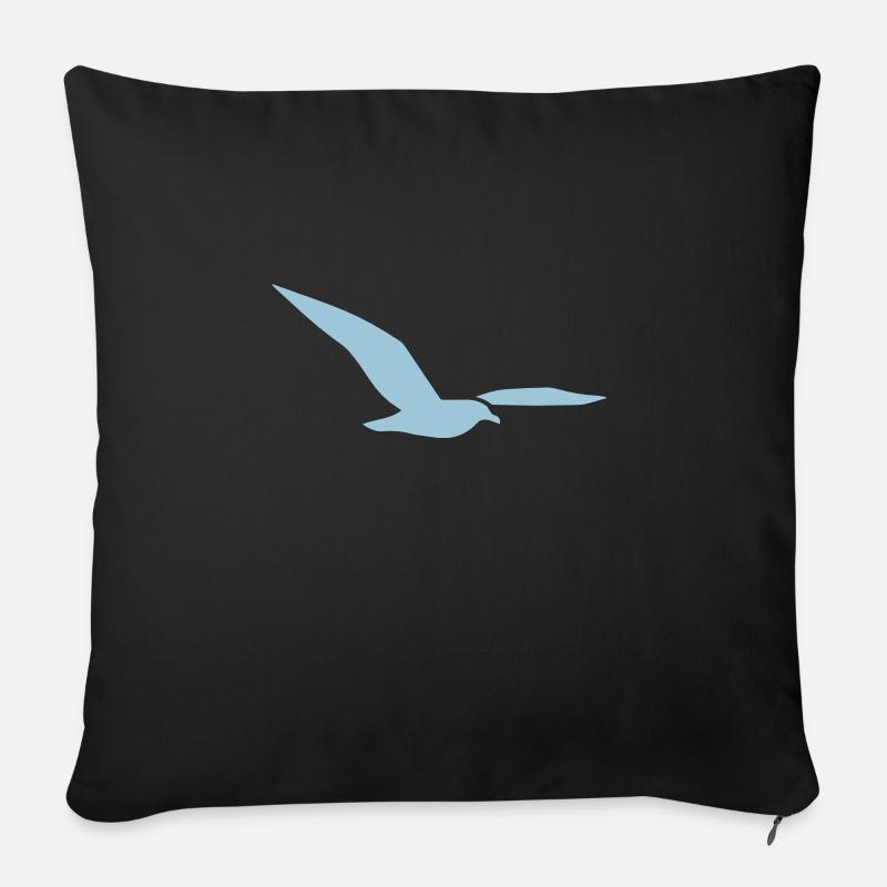 Möwe - Sofakissen mit Füllung 45 x 45 cm - Schwarz