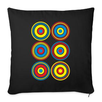 70s disco summer vintage retrodisco DJ 80s - Sofa pillow with filling 45cm x 45cm - black - Front
