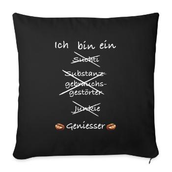 Circle of connoisseurs, coffee - Sofa pillow with filling 45cm x 45cm - black - Front