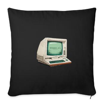 Retro PC sending - Sofa pillow with filling 45cm x 45cm - black - Front