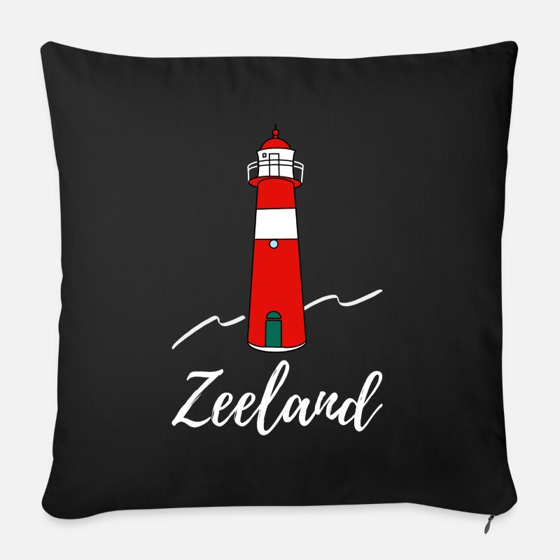 Leuchtturm Zeeland - Sofakissen mit Füllung 45 x 45 cm - Schwarz