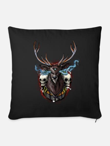 Hirsch - BONE SQL PRY - Sofakissen mit Füllung 45 x 45 cm - Schwarz
