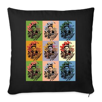 May 1st GDR Pop Art - Sofa pillow with filling 45cm x 45cm - black - Front