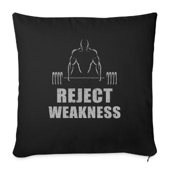 reject weakness - Sofa pillow with filling 45cm x 45cm - black - Front