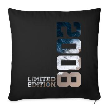 18. GEBURTSTAG LIMITED EDITION 2008 - Sofakissen mit Füllung 45 x 45 cm - Schwarz - Vorne