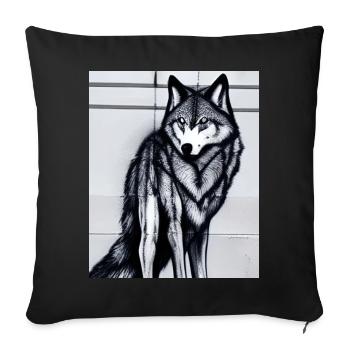 Lone Wolf 2 - Sofa pillow with filling 45cm x 45cm - black - Front