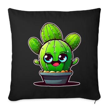 My little green cactus - Sofa pillow with filling 45cm x 45cm - black - Front