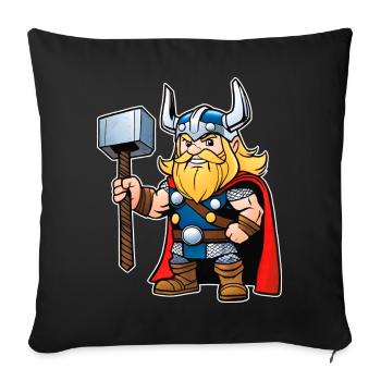 Niedlicher Thor im Comic Style - Sofakissen mit Füllung 45 x 45 cm - Schwarz - Vorne