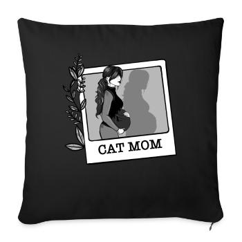 CHAT Maman - Coussin et housse de 45 x 45 cm - noir - Devant