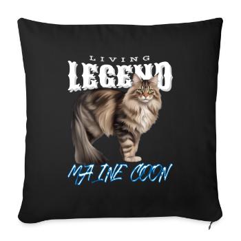 Maine Coon; Experience the legend Elegant design - Sofa pillow with filling 45cm x 45cm - black - Front