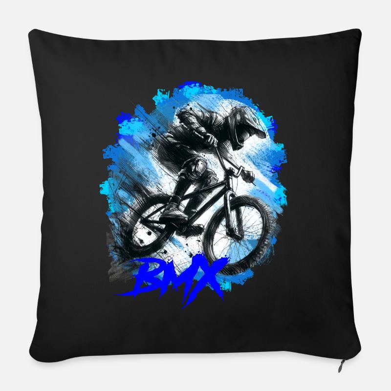 Vélo BMX - Coussin et housse de 45 x 45 cm - noir