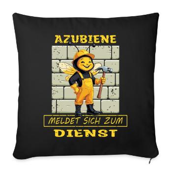 Trainee craftswoman - Sofa pillow with filling 45cm x 45cm - black - Front