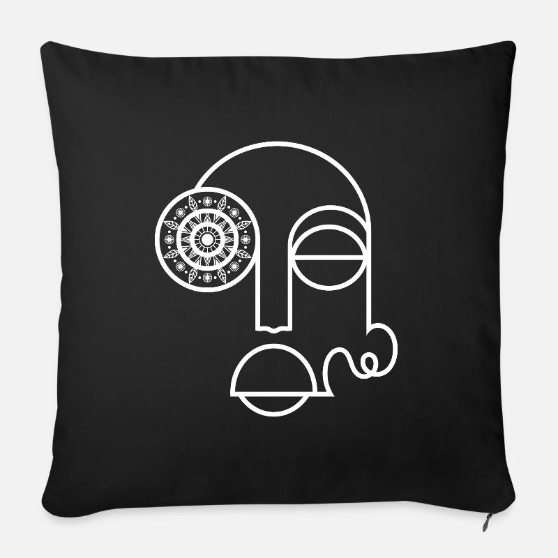 Abstraktes Gesicht / Modernes abstraktes Gesicht - Sofakissen mit Füllung 45 x 45 cm - Schwarz