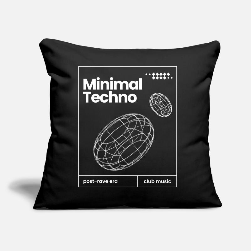 Conception minimale des sphères musicales techno Coussin et housse de 45 x 45 cm