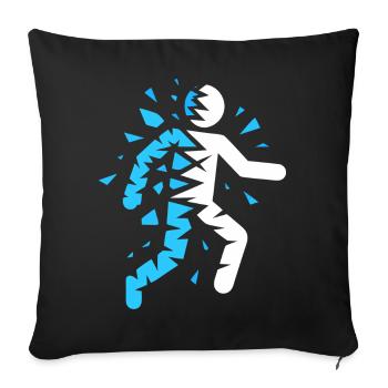 Silhouette éclatée bleue - Coussin et housse de 45 x 45 cm - noir - Devant