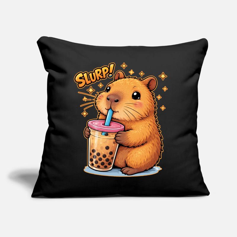 Capybara Bubble Tea Sofakissen mit Füllung 45 x 45 cm