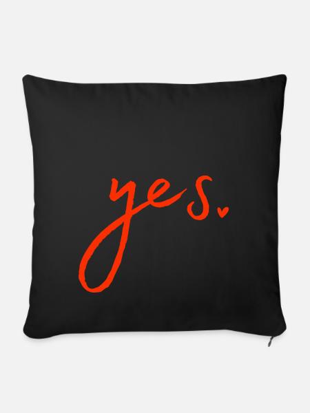 Yes - Sofakissen mit Füllung 45 x 45 cm - Schwarz
