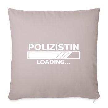 Polizistin Spruch Polizei Witz Polizistin Geschenk - Sofakissen mit Füllung 45 x 45 cm - helles Taupe - Vorne