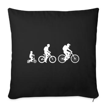 Famille à vélo - Coussin et housse de 45 x 45 cm - noir - Devant