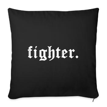 FischerS fighter. in white - Sofa pillow with filling 45cm x 45cm - black - Front