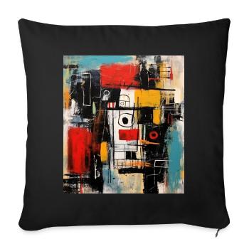 STREET ART ABSTRACTION - Coussin et housse de 45 x 45 cm - noir - Devant